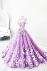 Purple Prom Dress Prom Dress Tulle Lace Long Evening Dress