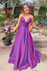 Purple Prom Dress Red Prom Dress Satin Long Evening Dress