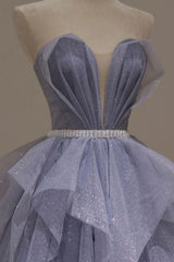 Purple Prom Dress Sweetheart Sequin Long Formal Dress Evening Dress