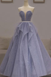 Purple Prom Dress Sweetheart Sequin Long Formal Dress Evening Dress