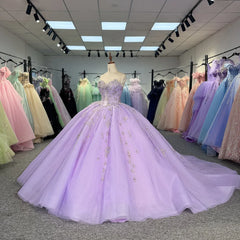 Quinceanera Dress Strapless Bow Short Sleeves Beaded Sweet 16 Party Dress