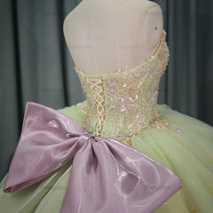 Quinceanera Dress With Strapless Floral Beaded Mexican Sweet 16 Dress Ball Gown Dress