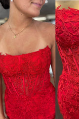 Raegan Homecoming Dress Pretty Bodycon Strapless Corset Lace Short Party Cocktail Dress