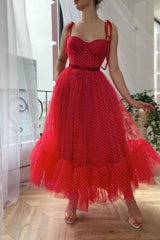 Red Homecoming Dress Sweetheart Tulle Short Party Cocktail Dress