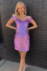 Royal Blue Homecoming Dresses Open Back Sequin Tight Hoco Dresses