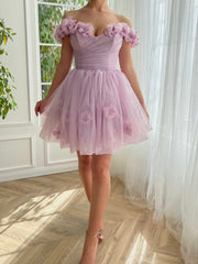 Ruby Homecoming Dress Pretty Lilac Corset Strapless Tulle Short Party Cocktail Dress