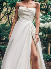 Satin Strapless Ball Gown Wedding Dress