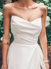 Satin Strapless Ball Gown Wedding Dress