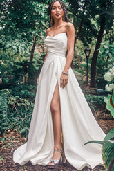 Satin Strapless Ball Gown Wedding Dress