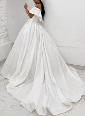 Sequin Off The Shoulder Ball Gown Wedding Dress