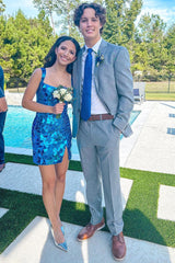 Shiny Homecoming Dress Silver Scoop Neck Mirror Bodycon Short Party Cocktail Dress