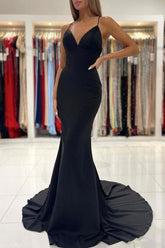 Simple Black Prom Dress Mermaid Long Formal Evening Dress