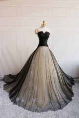 Simple Black Prom Dress Tulle Long Formal Evening Dress