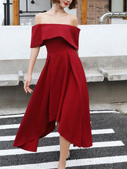Simple Burgundy Prom Dress Evening Dress