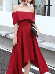 Simple Burgundy Prom Dress Evening Dress