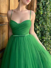 Simple Homecoming Dress Green Sweetheart Neck Tulle Short Party Cocktail Dress