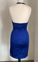 Simple Homecoming Dress Red Deep V neck Short Party Cocktail Dress