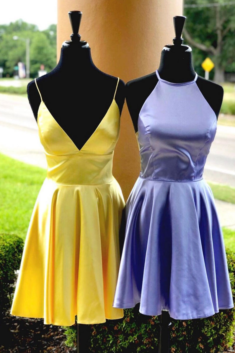 Simple Homecoming Dress Satin Short Party Cocktail Dress