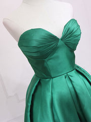 Simple Homecoming Dress Sweetheart Neck Green High Low Short Party Cocktail Dress