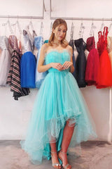 Simple Homecoming Dress Tulle High Low Party Cocktail Dress
