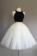 Simple Homecoming Dress Two Pieces Tulle Cute Short Party Cocktail Dress