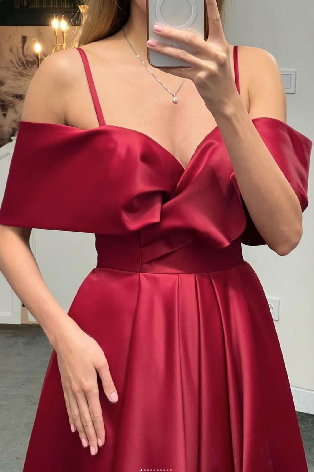 Simple Off the Shoulder Prom Dress Satin Long Formal Gown Evening Dress