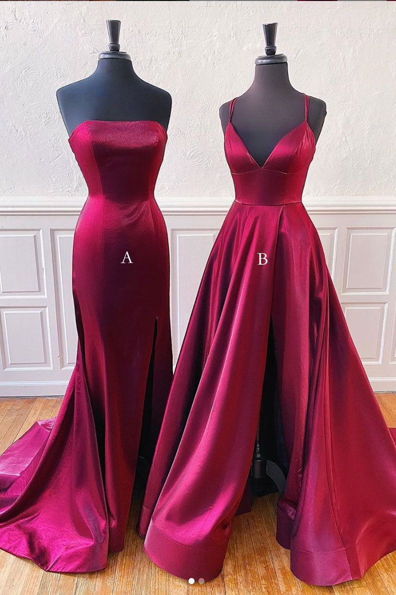 Simple Satin Prom Dress Long Formal Evening Dress