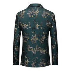 Single Breasted Floral Print Blazer For Men - Tailored Fit Wedding Suits