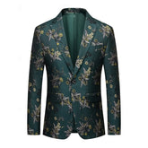 Single Breasted Floral Print Blazer For Men - Tailored Fit Wedding Suits