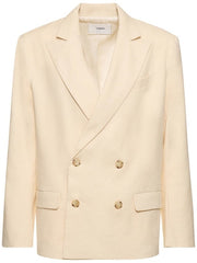 Single-Breasted Men's Cream Suit With Peaked Lapel Four Buttons And Pockets For Business Or Casual Wear