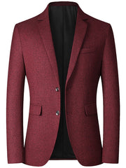 Single Breasted Two-Button Blazer Jacket In Tailored Fit For Men