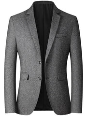 Single Breasted Two-Button Blazer Jacket In Tailored Fit For Men