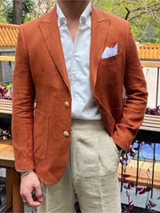 Single-Breasted Two-Button Blazer Jacket With A Tailored Fit For Men