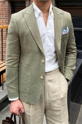 Single-Breasted Two-Button Blazer Jacket With A Tailored Fit For Men