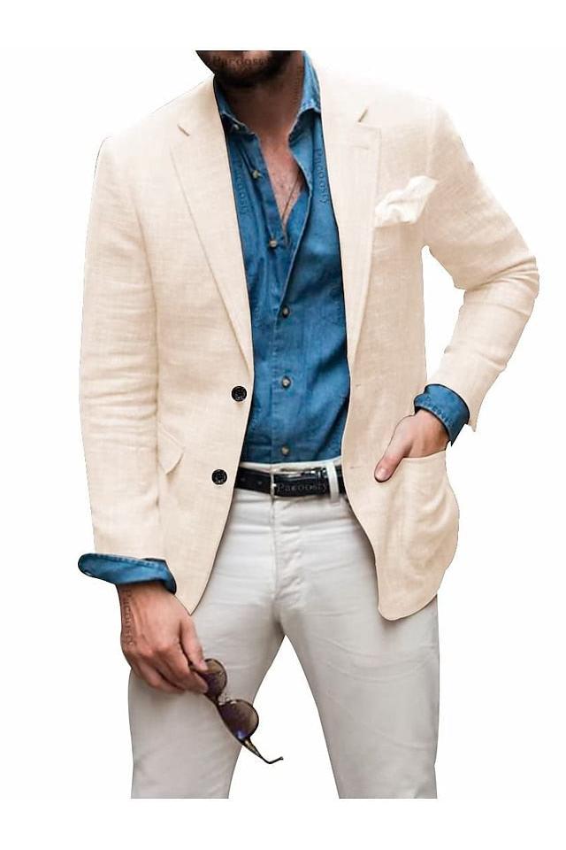 Single-Breasted Two-Button Blazer Jacket With A Tailored Fit For Men