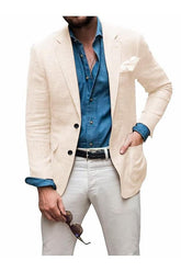 Single-Breasted Two-Button Blazer Jacket With A Tailored Fit For Men