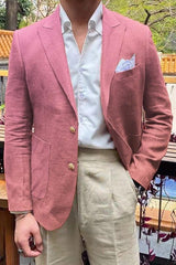 Single-Breasted Two-Button Blazer Jacket With A Tailored Fit For Men