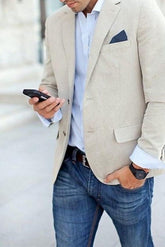 Single-Breasted Two-Button Blazer Jacket With A Tailored Fit For Men