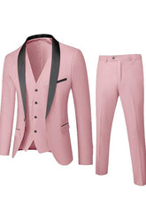 Single-Button One-Breasted Three-Piece Wedding Suit For Men Standard Fit