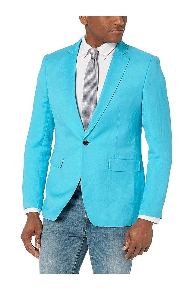 Single-Button Tailored Blazer Jacket For Men