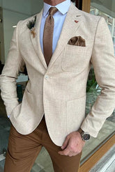 Single-Button Tailored Blazer Jacket For Men