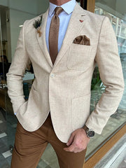 Single-Button Tailored Blazer Jacket For Men