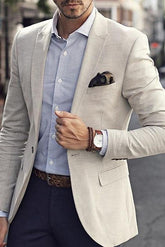 Single-Button Tailored Blazer Jacket For Men