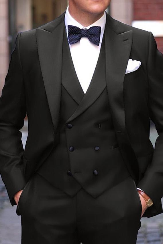 Single-Button Tailored Fit 3-Piece Wedding Suit For Men