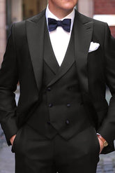 Single-Button Tailored Fit 3-Piece Wedding Suit For Men