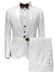Single-Button Tailored Men's 3-Piece Wedding Suit