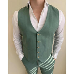Single-Button Tailored Men's 3-Piece Wedding Suit
