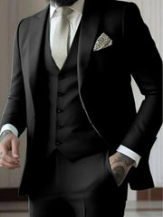 Single-Button Tailored Men's 3-Piece Wedding Suit In A Fitted Cut