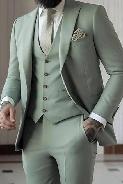 Single-Button Tailored Men's 3-Piece Wedding Suit In A Fitted Cut