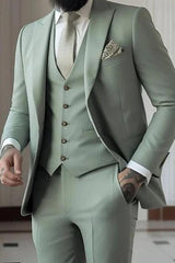Single-Button Tailored Men's 3-Piece Wedding Suit In A Fitted Cut